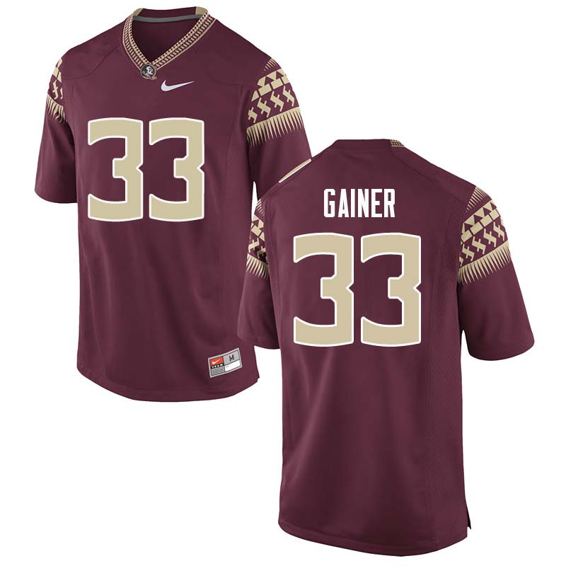 Men #33 Amari Gainer Florida State Seminoles College Football Jerseys Sale-Garnet